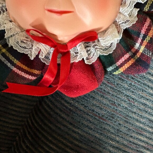 vintage doll face hanging decor kitchy christmas creepy dolly baby flat face - Picture 6 of 8